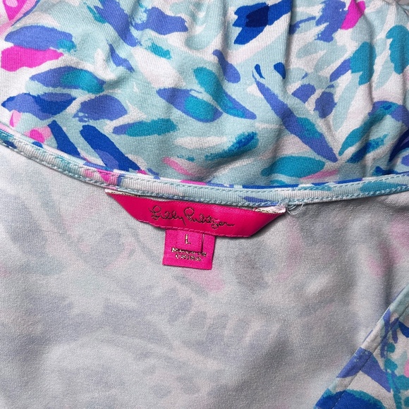 Lilly Pulitzer Rayon Jumpsuit Paulina Breakwater Party Wave Print Racer Back - Picture 10 of 14